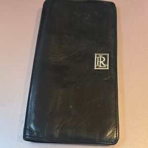 Ralph Lauren Soft Buttery Black Leather Wallet with Silver Logo